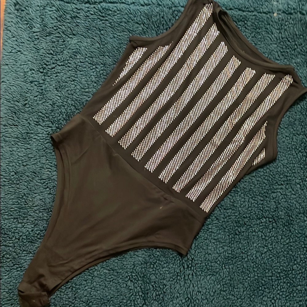 Amazon Essentials Black and White Striped Bodysuit